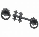 Rustic / Gothic Ring Style 8" Door / Gate Latch in Black Cast Iron (4416)